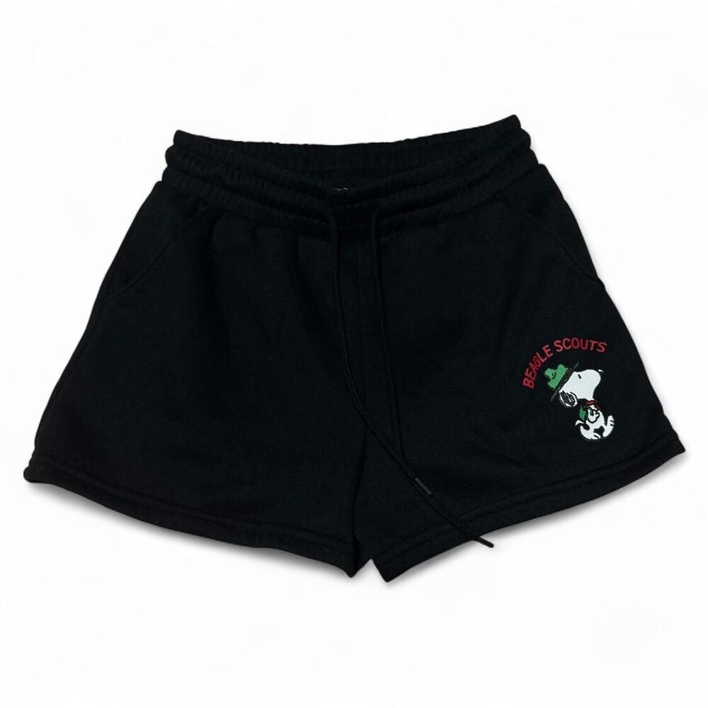 Aeropostale Aero x Snoopy Black Drawstring Shorts with Pockets Women’s Small